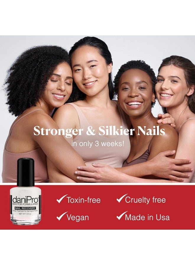 DaniPro Doctor-Formulated Nail Recovery, 0.5 Oz - Nail Strengthener Base Coat With Undecylenic Acid, Biotin & Vitamins - Nearly Invisible Satin Finish Base Coat - Nail Hardener For Damaged Nails - Image 2