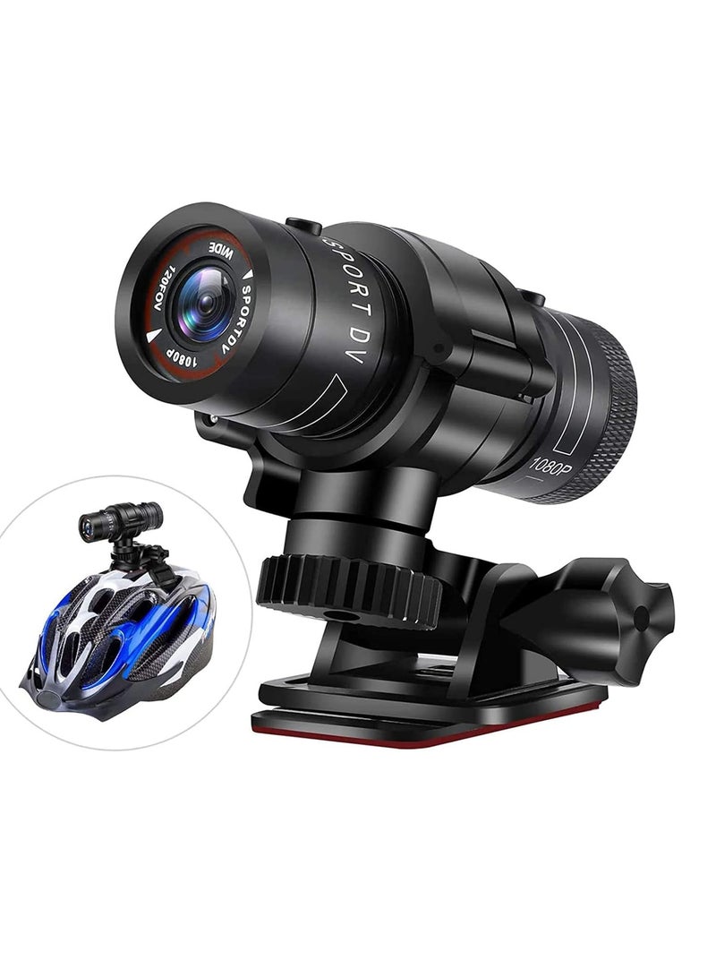 Bicycle Helmet Camera 1080P HD Sports Camera Mountain Motorcycle Waterproof Mini DV Camera F9 120°A+ Motorcycle Wide Angle Car Video Recorder (0G) - Image 1