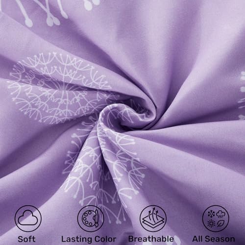 ARTALL Bed in A Bag Full/Queen Size 8 Pieces, Purple Butterfly All Season Bedding Comforter Bed Set with Pillow Shams, Flat Sheet, Fitted Sheet, Bed Skirt, Pillowcases - Image 3