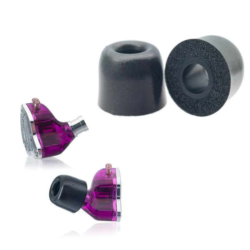 Klowcok Memory Foam Replacement Earbud Tips for KZ ZS10 Pro X ZSN, Sennheiser IE 200, TV Headset, IEM Earphones, in Ear Headphone Tips. 3 Pairs-Small/Medium/Large, Black - Image 2