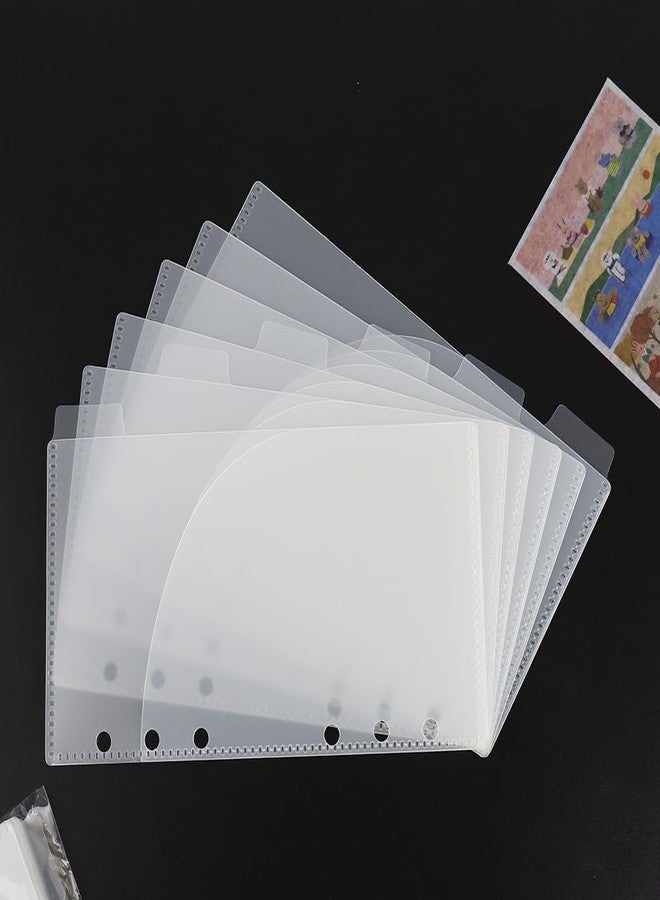 Mogoostry 12pcs A6 Binder Pocket 6Tabs Cash Envelopes with Label Sticker A6 Budget Sheets 2 Pockets Binder Divider Inserts Frosted Money Organizer - Image 4