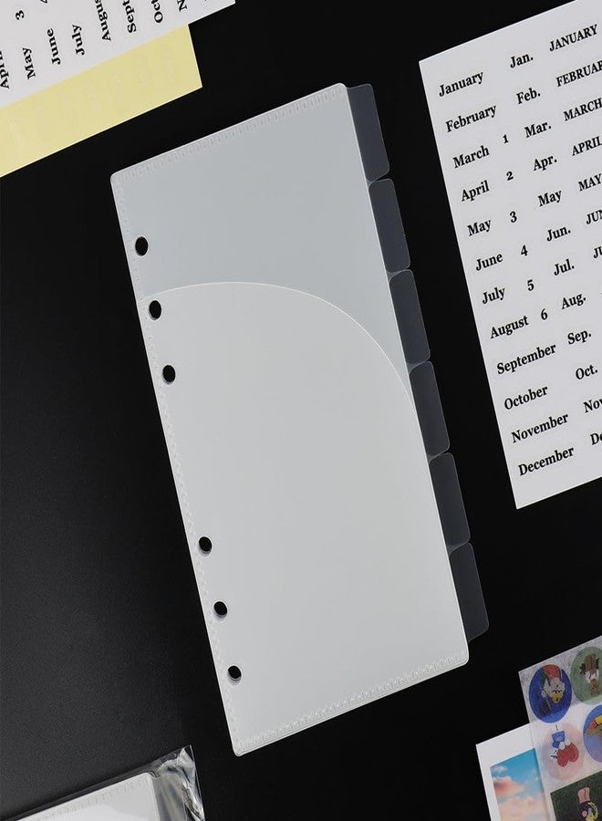 Mogoostry 12pcs A6 Binder Pocket 6Tabs Cash Envelopes with Label Sticker A6 Budget Sheets 2 Pockets Binder Divider Inserts Frosted Money Organizer - Image 2