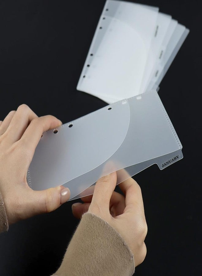 Mogoostry 12pcs A6 Binder Pocket 6Tabs Cash Envelopes with Label Sticker A6 Budget Sheets 2 Pockets Binder Divider Inserts Frosted Money Organizer - Image 3