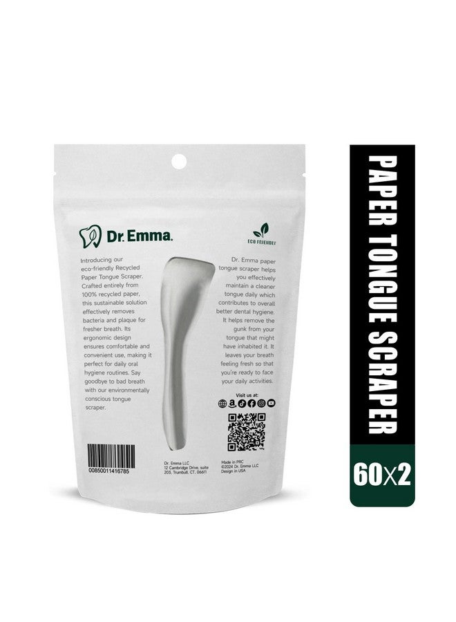 Dr.Emma Dr. Emma Tongue Scraper, 120 Count, Disposable Tongue Cleaner for Adults, Paper Hygienic Scraper, Clean Tongue, Promote Fresh Breath (Pack of 2) - Image 2