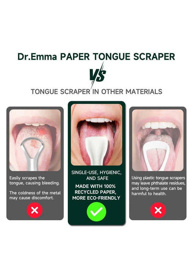 Dr.Emma Dr. Emma Tongue Scraper, 120 Count, Disposable Tongue Cleaner for Adults, Paper Hygienic Scraper, Clean Tongue, Promote Fresh Breath (Pack of 2) - Image 3