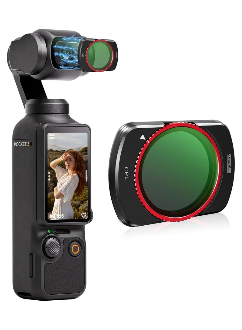 STARTRC Pocket 3 CPL Filter, Magnetic Lens Filter Compatible for DJI Osmo Pocket 3 Creator Combo-Aluminum Version - Image 1