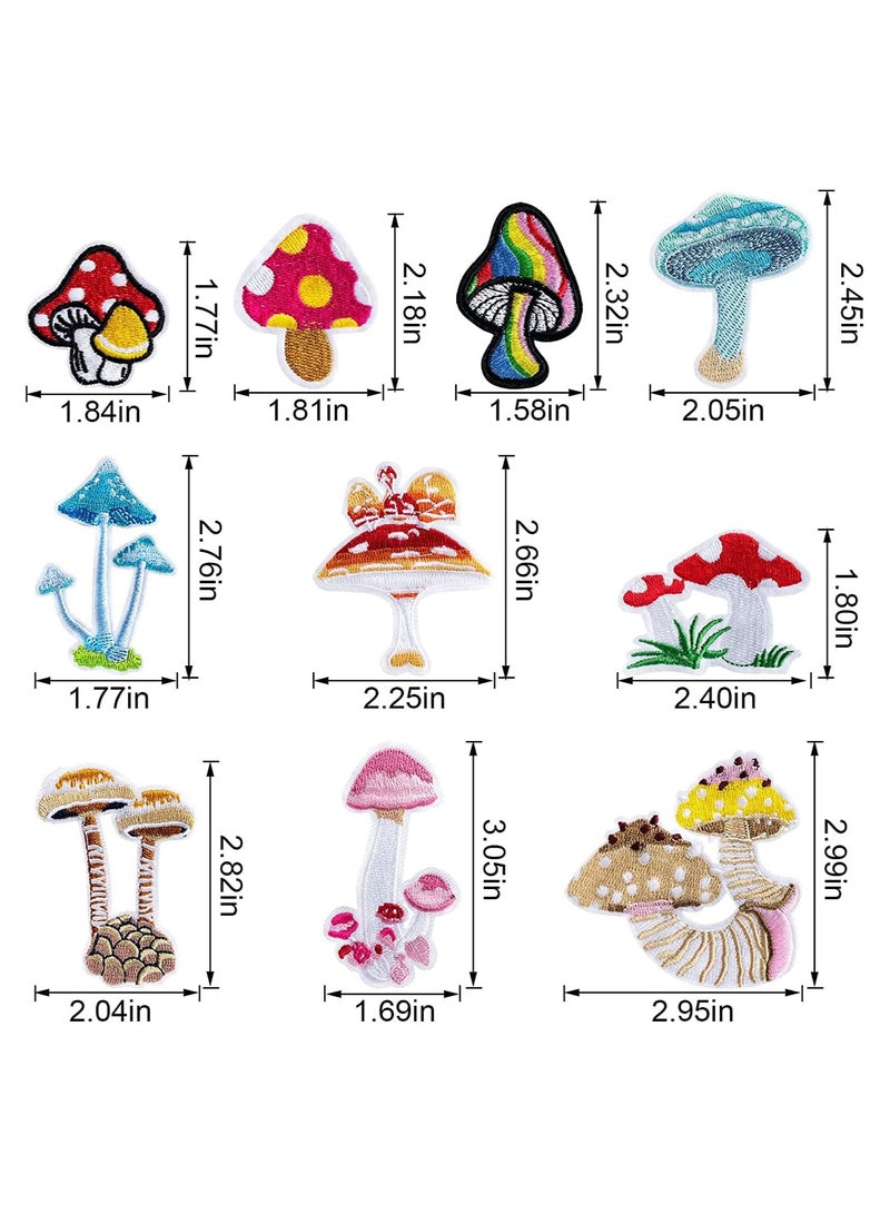 Mushroom Patches Iron on for Clothing, Mini Mushroom Stickers Nature Patches Suitable for Clothes Dress Hat Pants Shoes Curtain, DIY Mushroom Embroidery Patch Sewing Craft Decoration 10Pcs  - Image 4