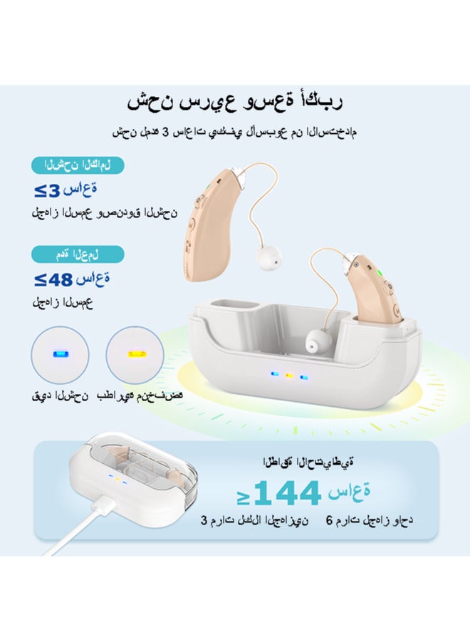 Chixing Rechargeable Hearing Aids for Seniors with Noise Reduction Digital Hearing Amplifiers for Hearing Loss with Charging Box - Image 2