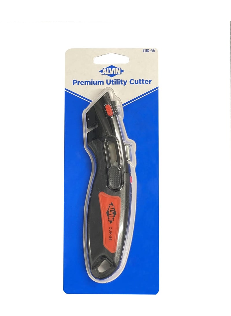 Alvin Alvin CUK56 Premium Utility Cutter Rubberized Grip Retractable Blade 2 Extra Blades Included  - Image 2