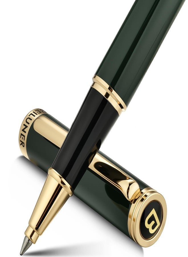 BEILUNER Luxury Rollerball Pen, Stunning Green Lacquer with 24K Gold Trim,Noble and Elegant Designs,Schneider Ink Refill, Best Gift Set for Men & Women, Refillable, Executive Writing, Nice Pens - Image 1