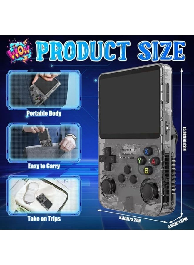 GHAZAL R36S Retro Handheld Game Console, 3.5-inch IPS Display, 64GB Card with 15,000+ Classic Games, Linux Gaming System (Black) - Image 4