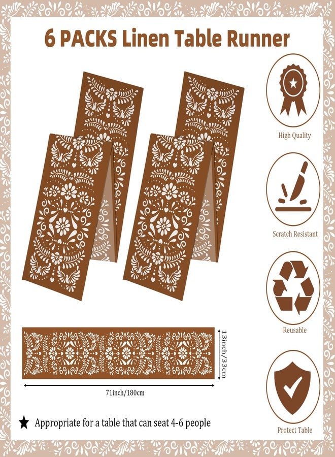 KERINGO 6 PCS Mexican Table Runner 71 x 13'' Cielito Lindo Table Runner Cielito Lindo Baby Shower Party Decoration Mexico Home Decor for Mexican Wedding Birthday Party Supplies - Image 3