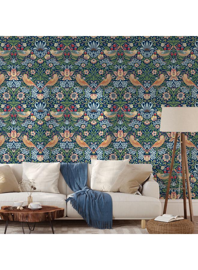 Bluejw Best-selling Home And Abroad Living Room Background Removable Wallpaper Green Plant Flower And Bird Figure Seamless Self-adhesive Wallpaper RW357-358 - Image 2