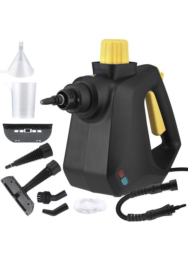 Hihonor 1000W Handheld Steam Cleaner with 9pcs Accessories & Safety Lock,2.5M Extended Power Cord, Multi-Purpose Home Use Portable Steamer for Cleaning suit for Floor,Car,Carpet, Upholstery,Couch,Tile, Windows Cleaning,ABS Material,Save Time and Effort (Black) - Image 1