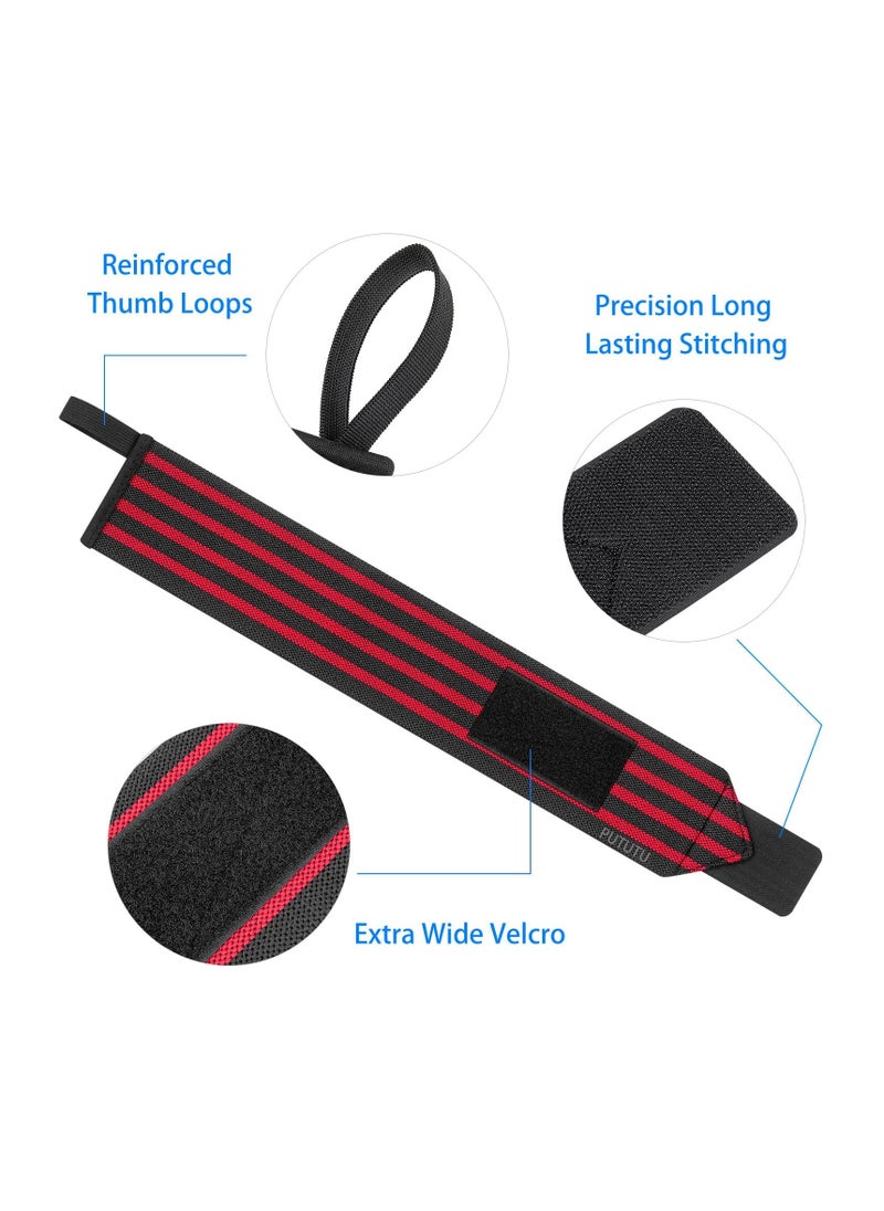 Excefore - Wrist Wraps,18" Lifting Wrist Support with Heavy Duty Thumb Loop Can Prevent Wrist Strains and Sprains During Exercise, for Men and Women, Strength Training, Bodybuilding, Weight Lifting - Image 1
