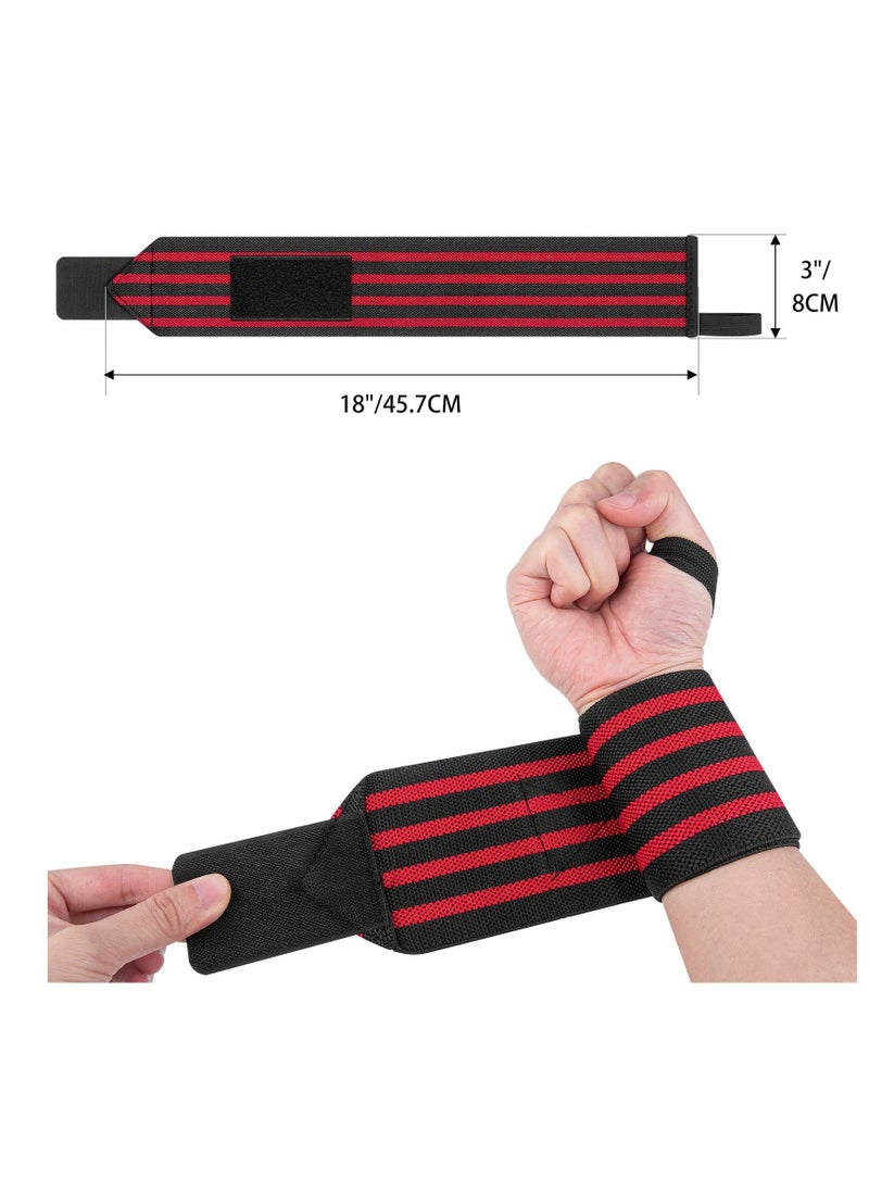 Excefore - Wrist Wraps,18" Lifting Wrist Support with Heavy Duty Thumb Loop Can Prevent Wrist Strains and Sprains During Exercise, for Men and Women, Strength Training, Bodybuilding, Weight Lifting - Image 1