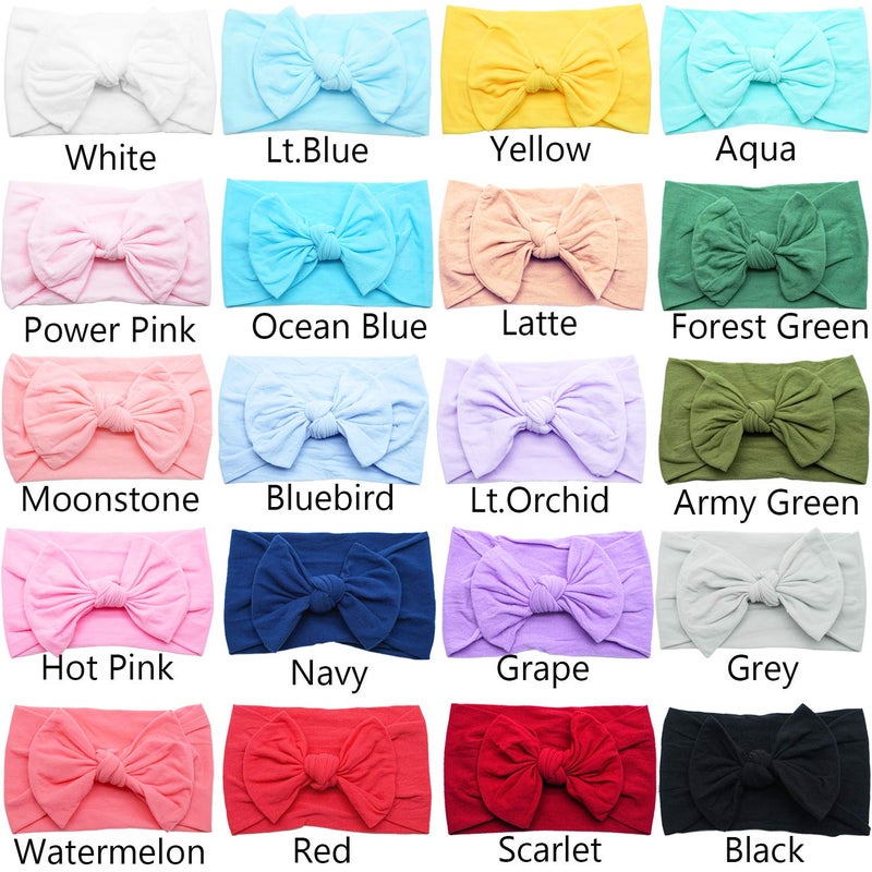 BBgifts أربطة رأس للبنات 20 قطعة من BBGifts، أربطة رأس ناعمة من النايلون للأطفال حديثي الولادة، 4.5 بوصة، أربطة شعر مرنة، إكسسوارات شعر للأطفال حديثي الولادة، الرضع، toddlers، البنات، الأطفال - Image 2