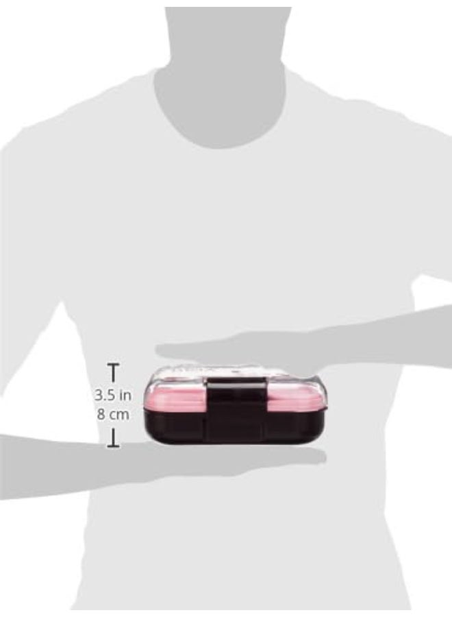 ATTRO Food Bite Kids Plastic Lunch Box 3 Compartments 1 Small Container and Spoon with Stylish Lid BPA Free Freezer Safe Ideal for School Travel500 ml - Image 4