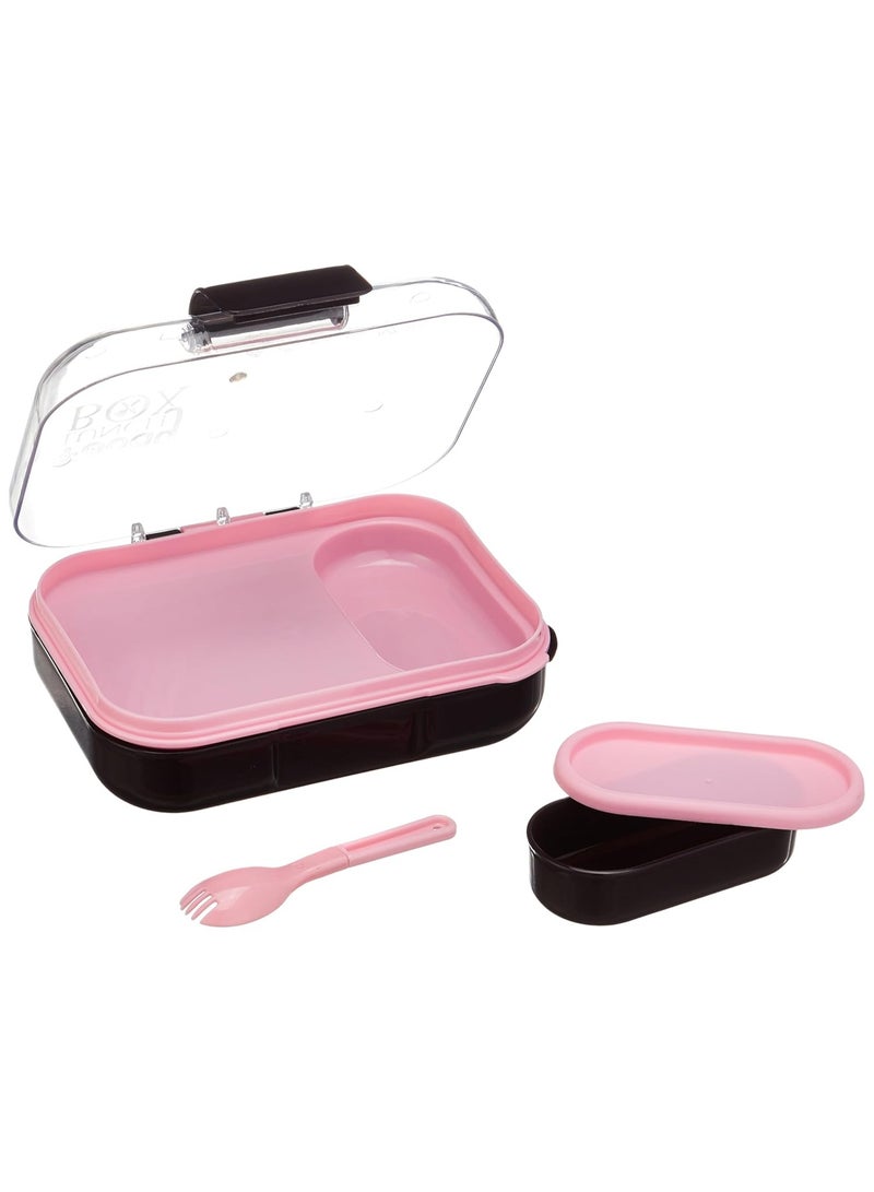 ATTRO Food Bite Kids Plastic Lunch Box 3 Compartments 1 Small Container and Spoon with Stylish Lid BPA Free Freezer Safe Ideal for School Travel500 ml - Image 2