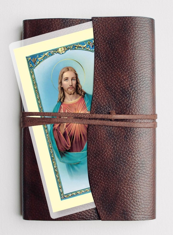 Trendzeen Mini Sacred Heart of Jesus Statue (2.5 in) - Jesus Sacred Heart Statue with Laminated Holy Card, The Lord's Prayer Card - Sagrado Corazon De Jesus Estatua Catholic Decor Set - 3 Items - Image 5