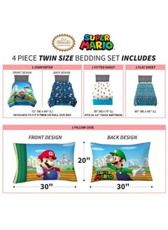 Kids Bedding Super Soft Comforter And Sheet Set 4 Piece Twin Size Mario - pzsku/ZAD109D38E2A589038654Z/45/_/1721028206/5e9e053c-52c8-4a1f-a912-5530f7020c94