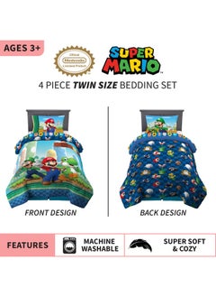 Kids Bedding Super Soft Comforter And Sheet Set 4 Piece Twin Size Mario - pzsku/ZAD109D38E2A589038654Z/45/_/1721028206/9644691f-c6fa-4419-b94d-ee08302022b7