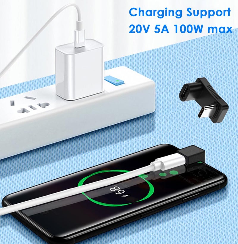 Mepsies USB C Adapter U-Shaped 180 Degree Angled, USB C 3.1 Female to Male Extended Angled Adapter Compatible with iPhone 17/16/15, Samsung Galaxy, Switch, iPad, Type-C Phones and More - Image 5