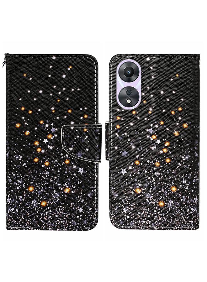 اس-توب جراب هاتف جلدي بنمط رسم ملون لهاتف OPPO A78 4G - Image 1