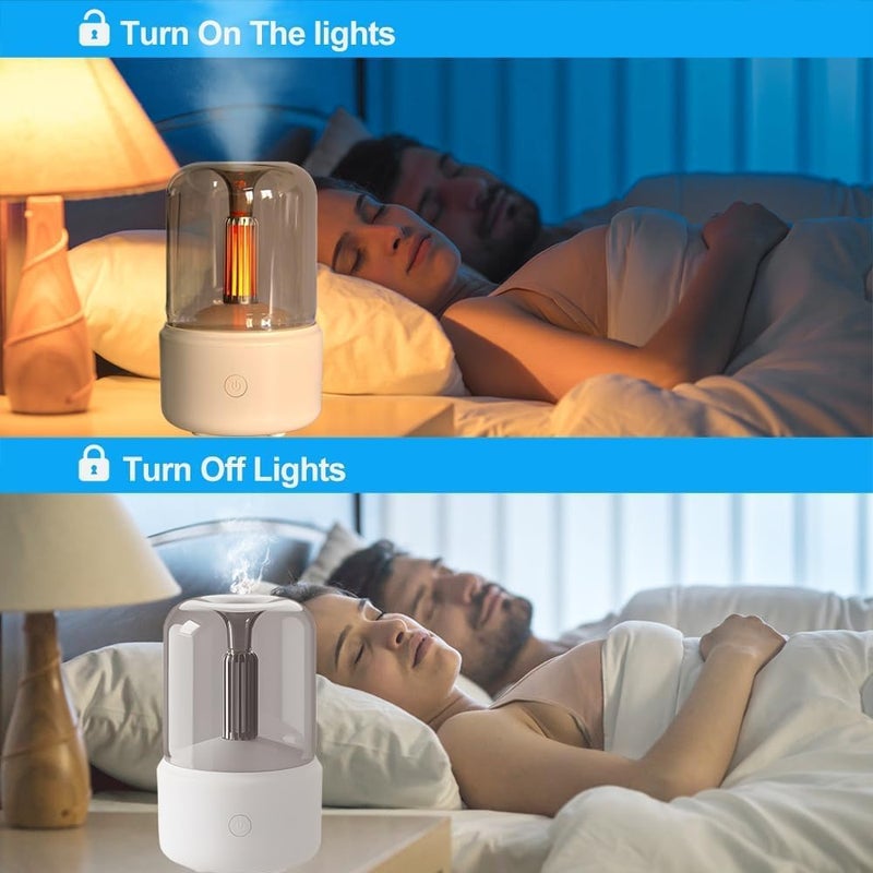 OASIS-TH Aromatherapy Essential Oil Diffuser with LED Candle Light, Glass Dome Design, Black - Image 3