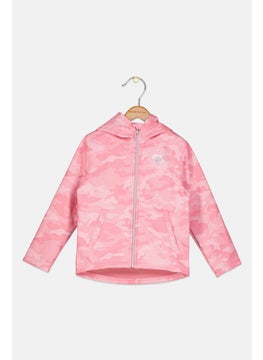 Kids Girl Printed Hooded Jacket, Pink