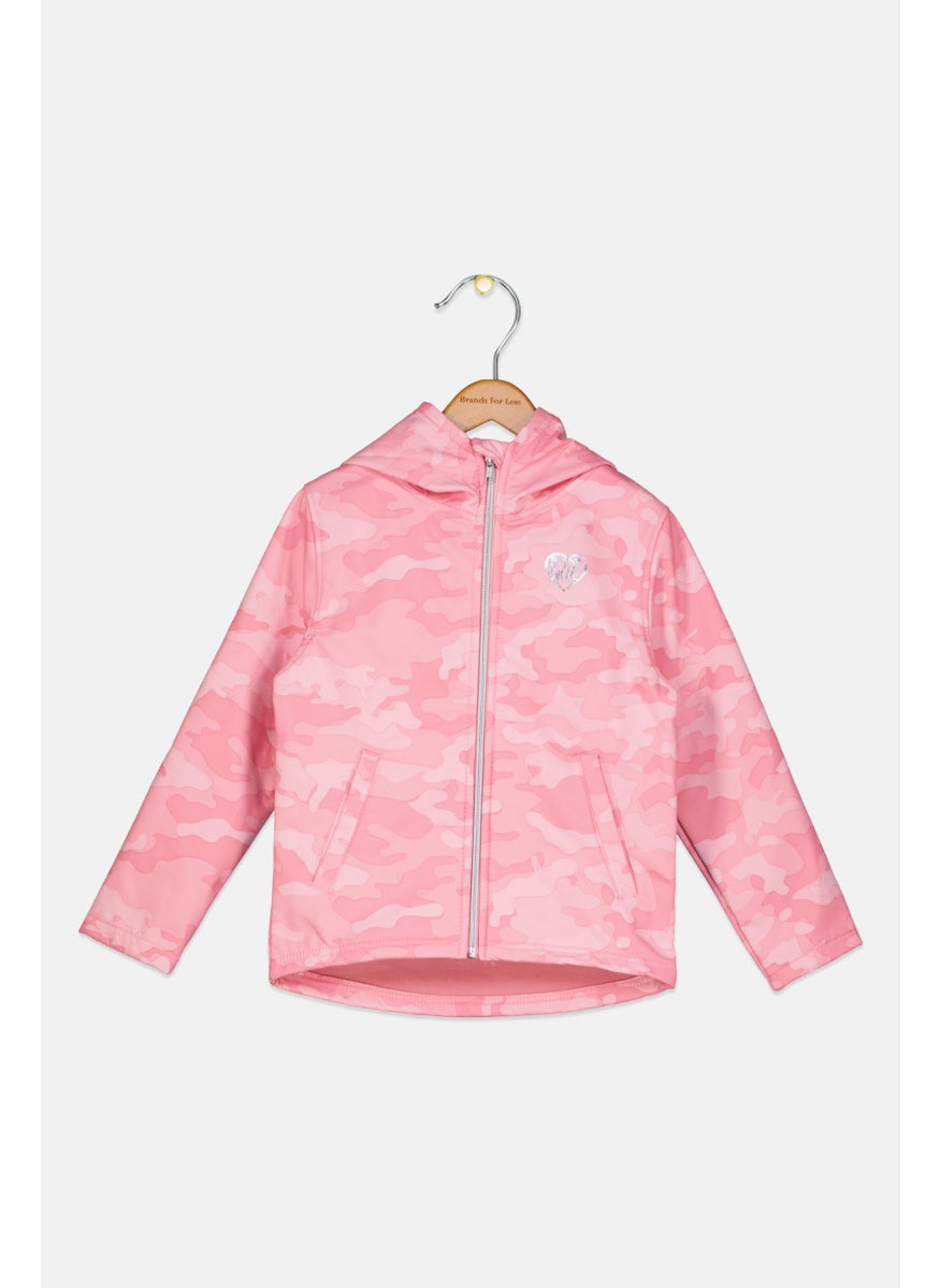 Body Glove - Kids Girl Printed Hooded Jacket, Pink - Image 1