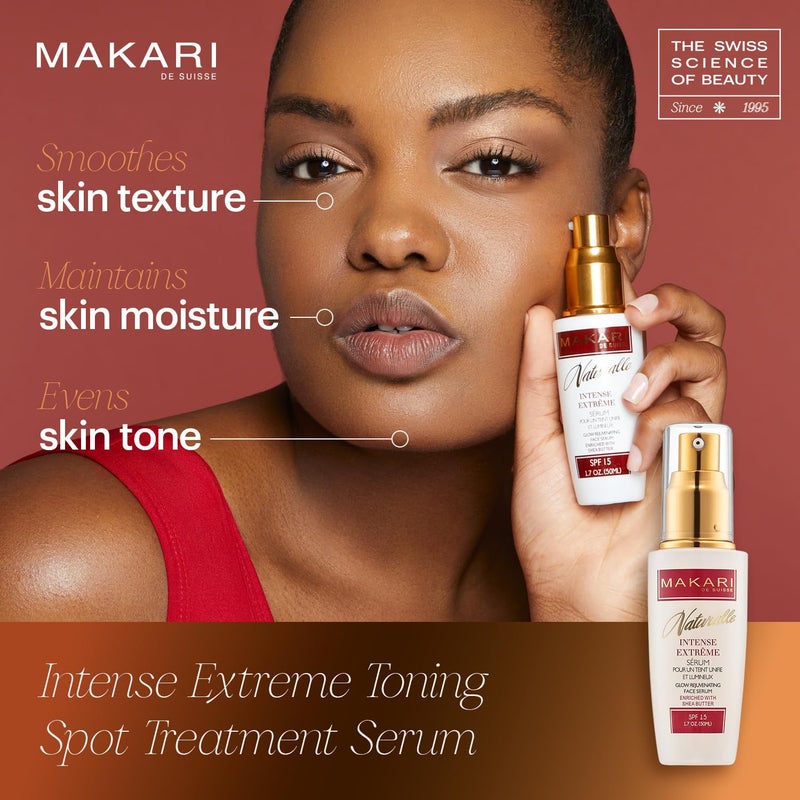 Makari Intense Extreme Toning Spot Treatment Serum SPF15 (1.7 oz) | Skin-Rejuvenating Serum with Shea Butter for Dry to Normal Skin Types | Helps Fade Blemishes, Soothe Wrinkles, and Brighten Skin - Image 2