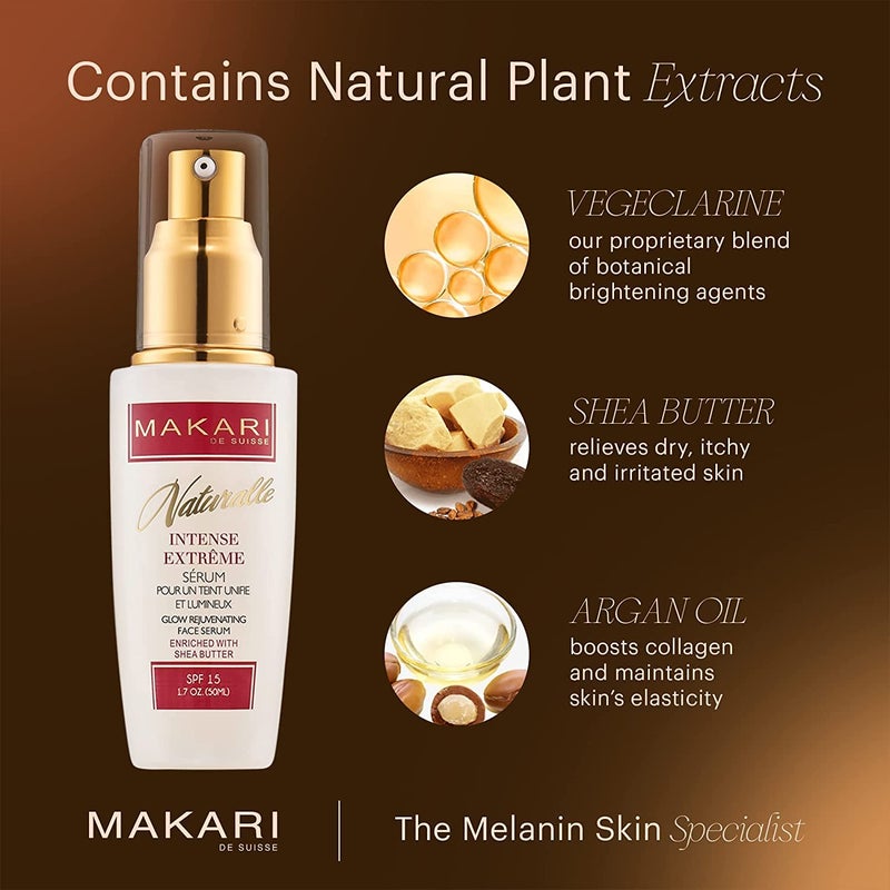 Makari Intense Extreme Toning Spot Treatment Serum SPF15 (1.7 oz) | Skin-Rejuvenating Serum with Shea Butter for Dry to Normal Skin Types | Helps Fade Blemishes, Soothe Wrinkles, and Brighten Skin - Image 4