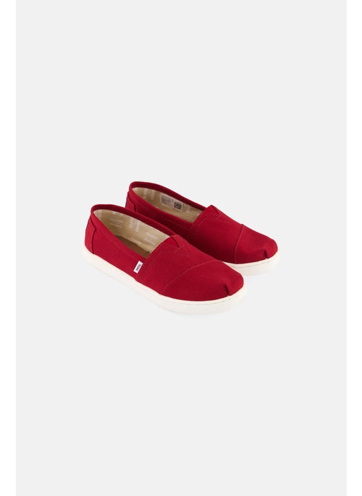 Kids Girls Classic Slip On, Red Canvas