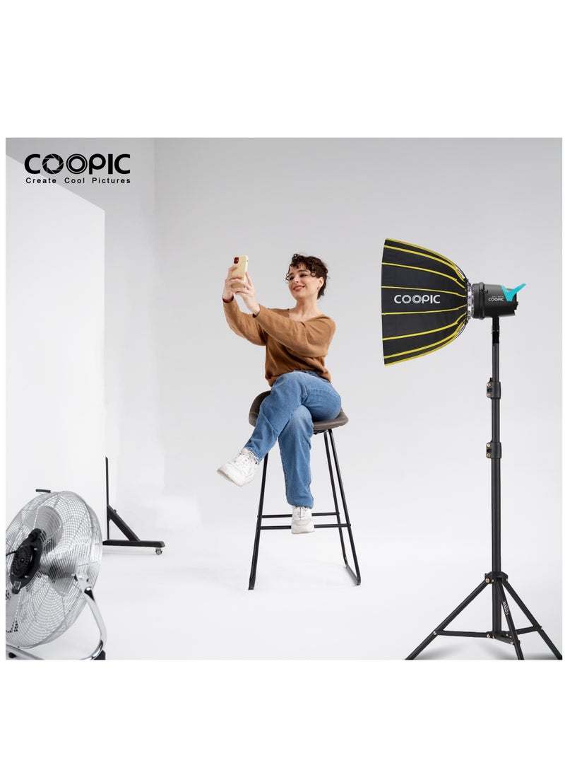 Coopic COOPIC L200 II Aluminum Light Photography Tripod Stand, 200cm Adjustable Sturdy Tripod Stand for Reflectors, Softboxes, Lights, Umbrellas, Load Capacity: 5kg Black  - Image 5