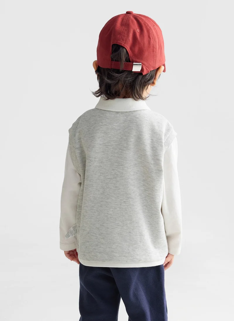 بالابالا Toddler Boy Lapel Sweatshirt