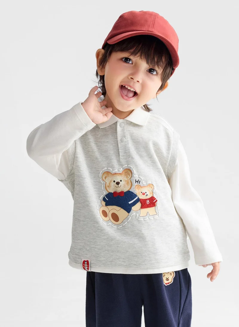 بالابالا Toddler Boy Lapel Sweatshirt