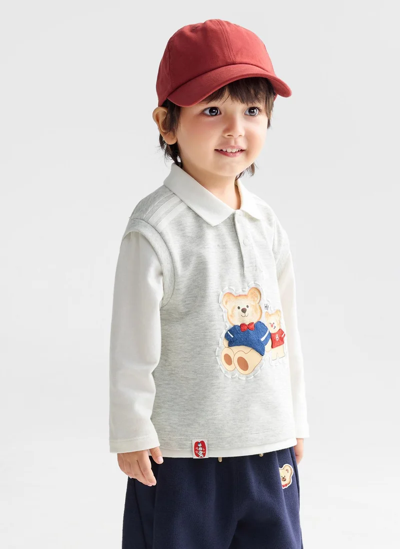 بالابالا Toddler Boy Lapel Sweatshirt