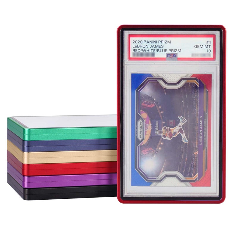 DiaoTu PSA Slab Bumper Case Metal Graded Cards Slab Magnetic Protector for 35pt PSACGCCCIC Graded CardsScratch Resistant Stackable UV Resistant RED - Image 2