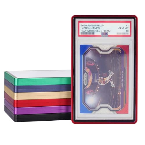 DiaoTu PSA Slab Bumper Case Metal Graded Cards Slab Magnetic Protector for 35pt PSACGCCCIC Graded CardsScratch Resistant Stackable UV Resistant RED - Image 1