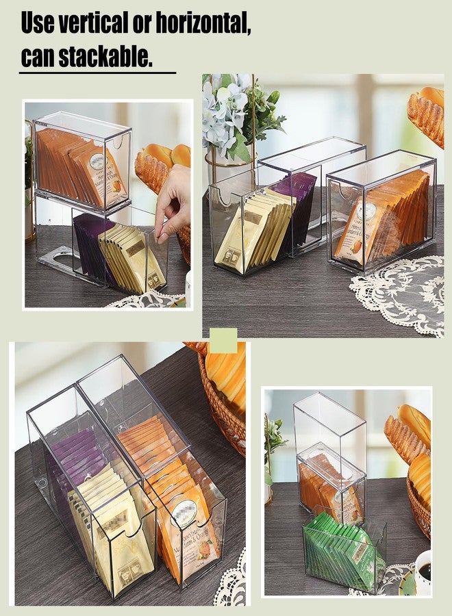 ELLDOO 2 Drawers Tea Bag Organizer, Clear Acrylic Stackable Tea Bag Storage Holder for Kitchen Pantry, Coffee Pod Snack Storage for Countertop Cabinet - Image 4