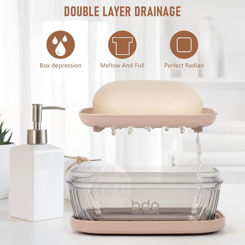 Forewild Portable Travel Soap Container, Beautiful Bar Soap Holder with Lid, Strong Sealing and Leak Proof Soap Dish Suitable for Outdoor Camping Bathroom Outdoor Shower (Pink) - Image 5
