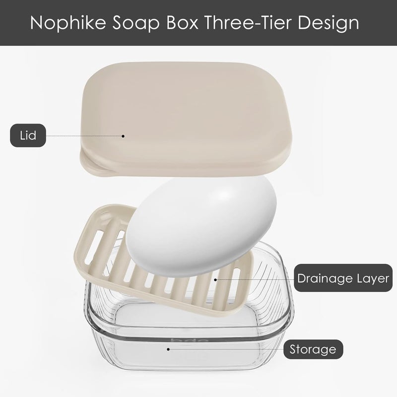 Forewild Portable Travel Soap Container, Beautiful Bar Soap Holder with Lid, Strong Sealing and Leak Proof Soap Dish Suitable for Outdoor Camping Bathroom Outdoor Shower (Pink) - Image 2