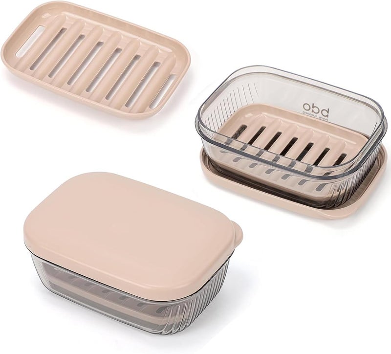 Forewild Portable Travel Soap Container, Beautiful Bar Soap Holder with Lid, Strong Sealing and Leak Proof Soap Dish Suitable for Outdoor Camping Bathroom Outdoor Shower (Pink) - Image 1