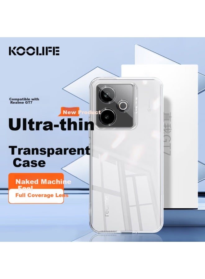 Koolife Transparent Soft Case For Realme Gt7, Full Protection Cover With Camera Lens Protection, Anti-fingerprint Back Shell - Image 1