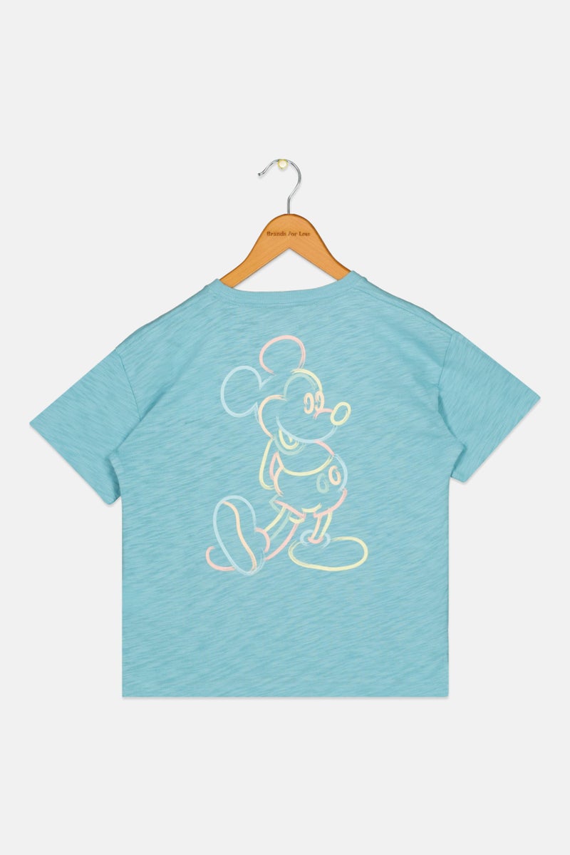 Gap x Disney Kids Boy Mickey Mouse Print Short Sleeves T-Shirt, Blue - Image 2