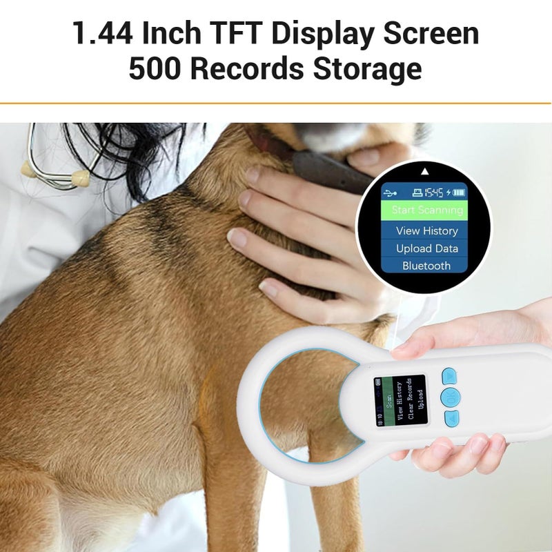 Pet Microchip Reader Scanner 134 2khz Rfid Emid Handheld Animal Chip Scanner Rechargeable Tag Reader With 500 Pieces Data Storage For Iso 11784 11785 Fdx B Id64 - Image 4
