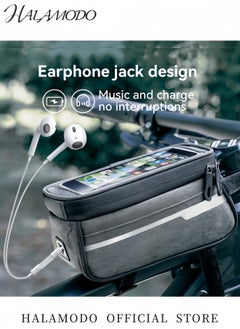 HALAMODO Bike Handlebar Bike Bag Front Frame Bag Road Mountain Bike Pouch Handlebar Mount Phone Bags Waterproof Bike Bag Cycling Accessories for Kids & Girls & Boys & Men & Women  - Image 5