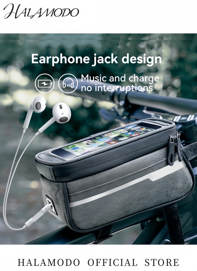 HALAMODO Bike Handlebar Bike Bag Front Frame Bag Road Mountain Bike Pouch Handlebar Mount Phone Bags Waterproof Bike Bag Cycling Accessories for Kids & Girls & Boys & Men & Women  - Image 5
