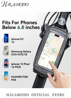HALAMODO Bike Handlebar Bike Bag Front Frame Bag Road Mountain Bike Pouch Handlebar Mount Phone Bags Waterproof Bike Bag Cycling Accessories for Kids & Girls & Boys & Men & Women  - Image 4
